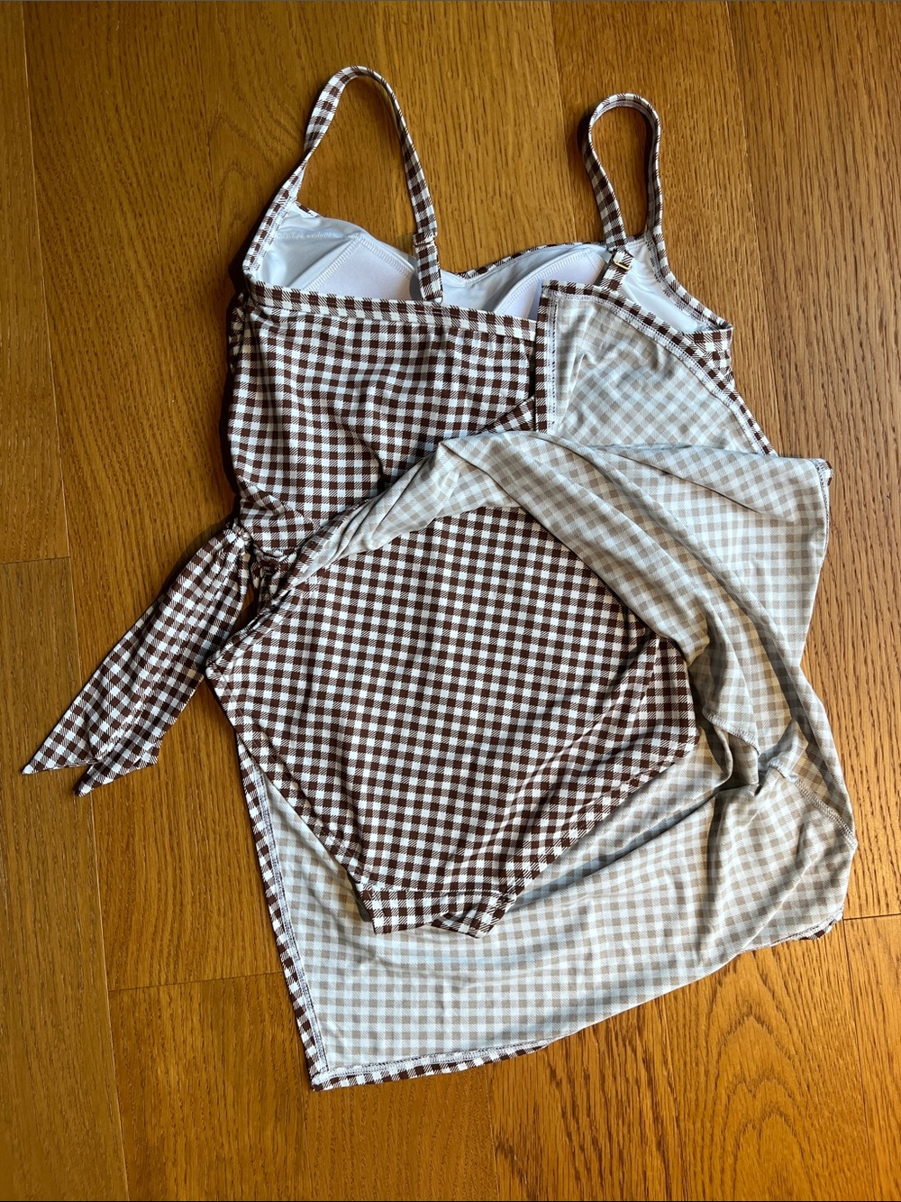 Lands End brown houndstooth swim dress - Picture 5 of 5
